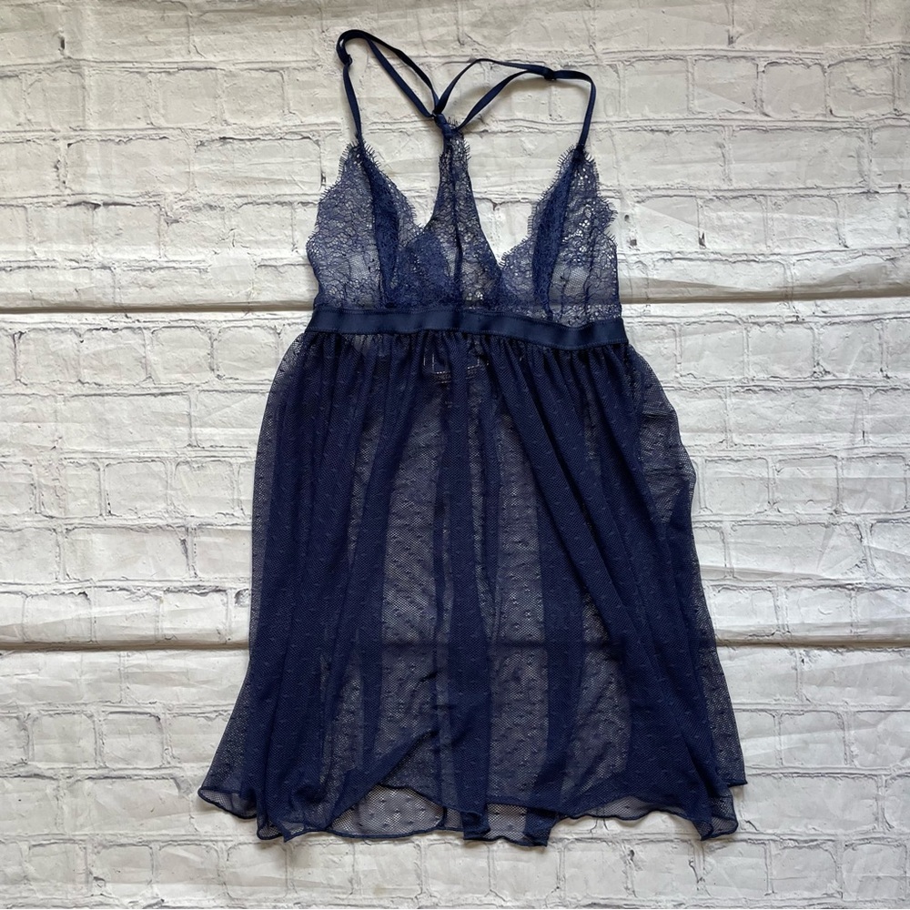 Victorias Secret Blue Lace Lingerie Top - Picture 3 of 5